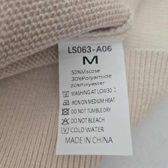 LILLUSORY Women's Oversized Crewneck Ribbed Checkered Sweater MEDIUM - Picture 8 of 12